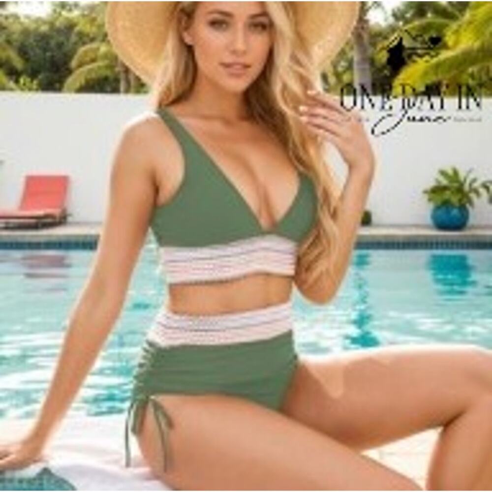 Tempt Me Drawstring Bikini Swimsuit Size L